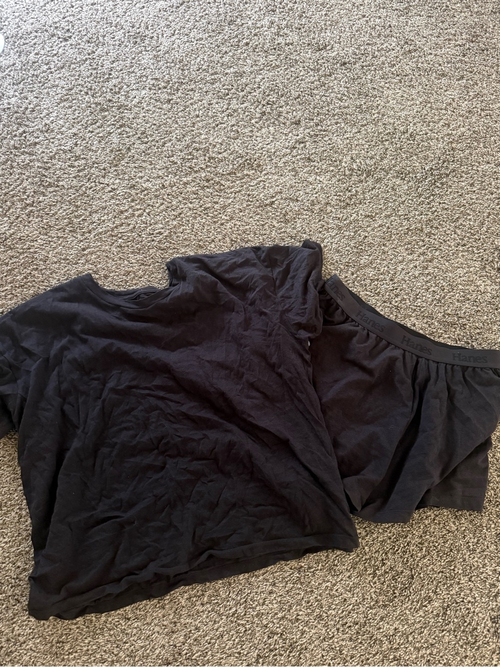 Hanes Black Crewneck Cotton T‑Shirt